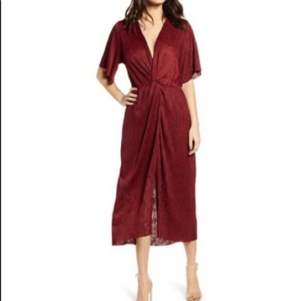 All in Favor Wrap Midi Dress